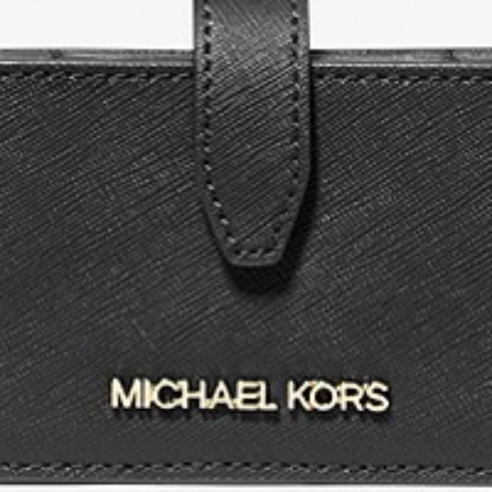 Michael Kors Jet Set Accordion Leather Card Case in Black NWT